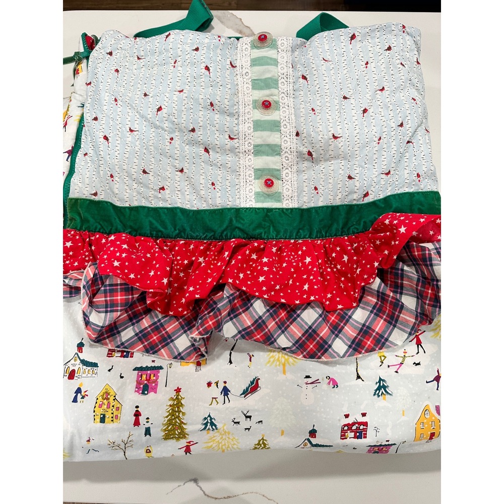 Matilda Jane Christmas Sleeping Bag Holiday Village Cardinal‎ Ruffle Star Plaid